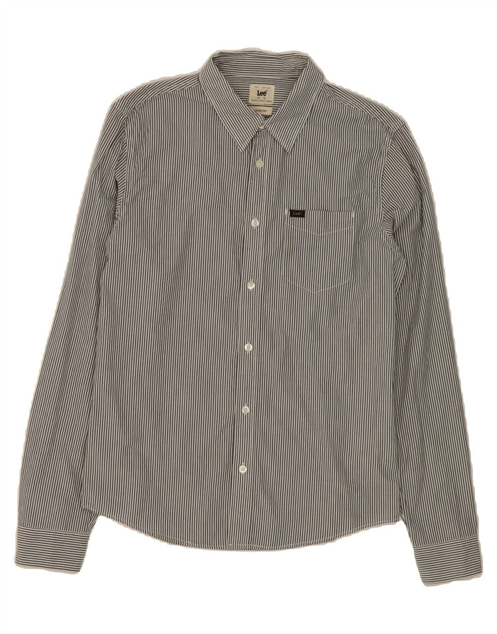 LEE Mens Shirt Medium Grey Pinstripe Cotton Vintage Lee and Second-Hand Lee from Messina Hembry 