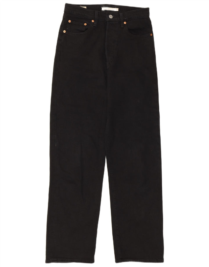 Levi's Womens Ribcage Straight Jeans W27 L29 Black Cotton