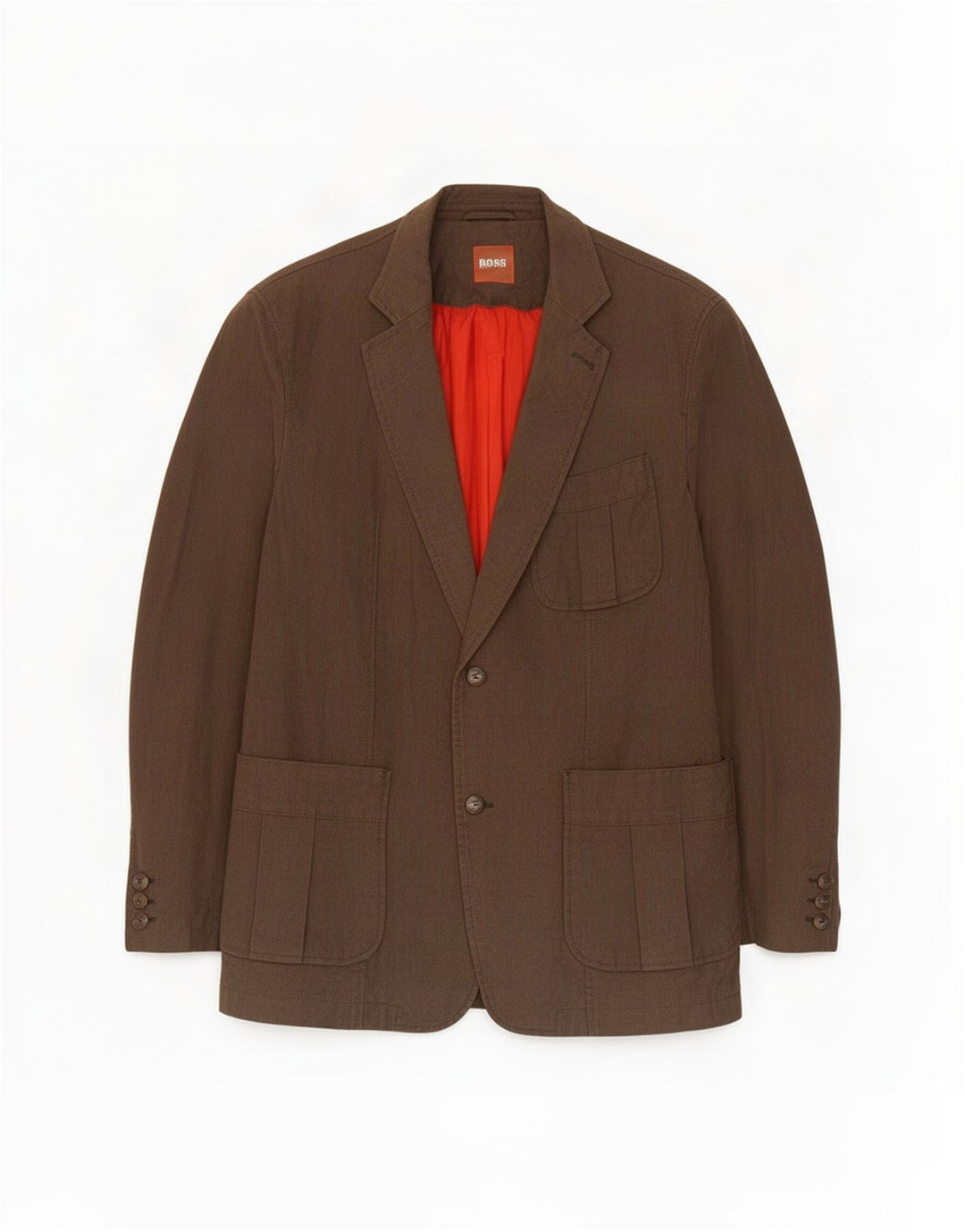Jaqueta Blazer Masculina Hugo Boss com 2 Botões EU 54 2XL Algodão Marrom