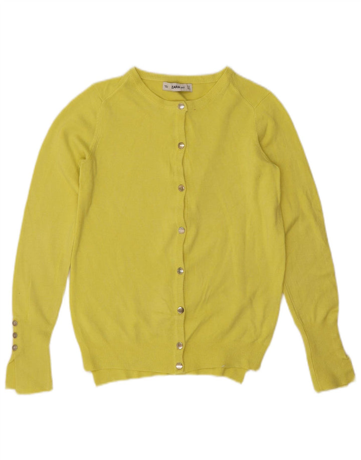 Zara Womens Cardigan Sweater UK 10 Small Yellow