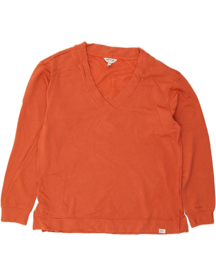 ORVIS Womens Sweatshirt Jumper UK 14 Medium Orange Modal Vintage Orvis and Second-Hand Orvis from Messina Hembry 