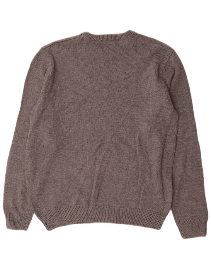 CHAPS Mens Crew Neck Jumper Sweater Large Grey Cotton