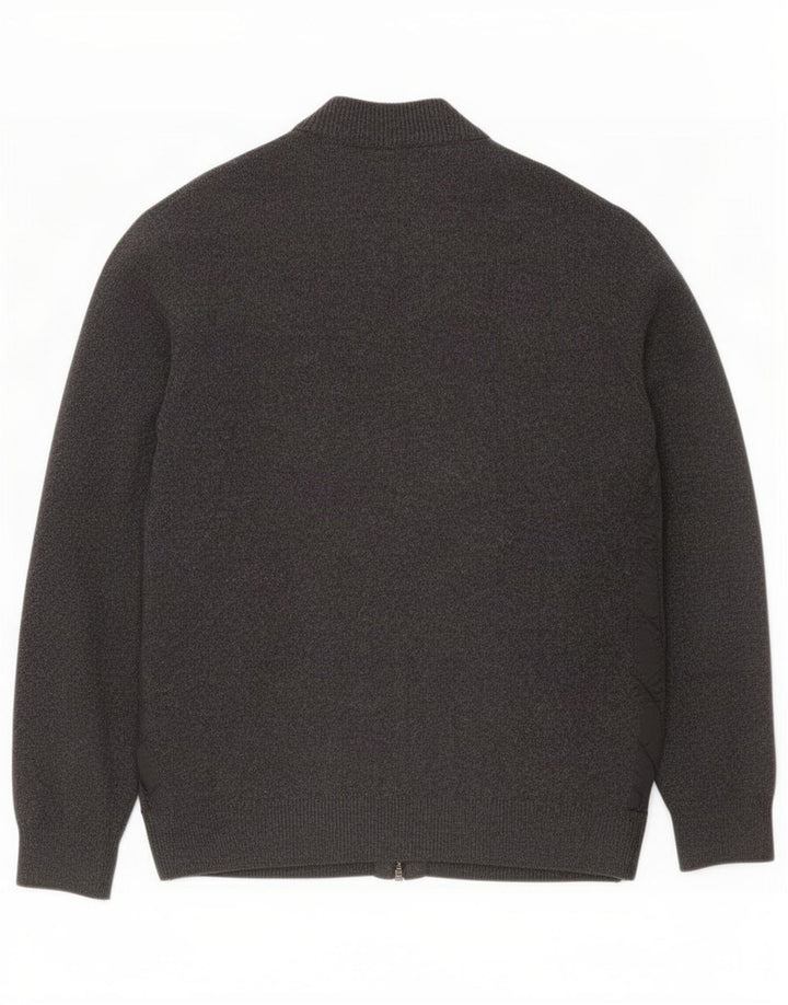 Maglione cardigan da uomo Barbour in lana grigia grande