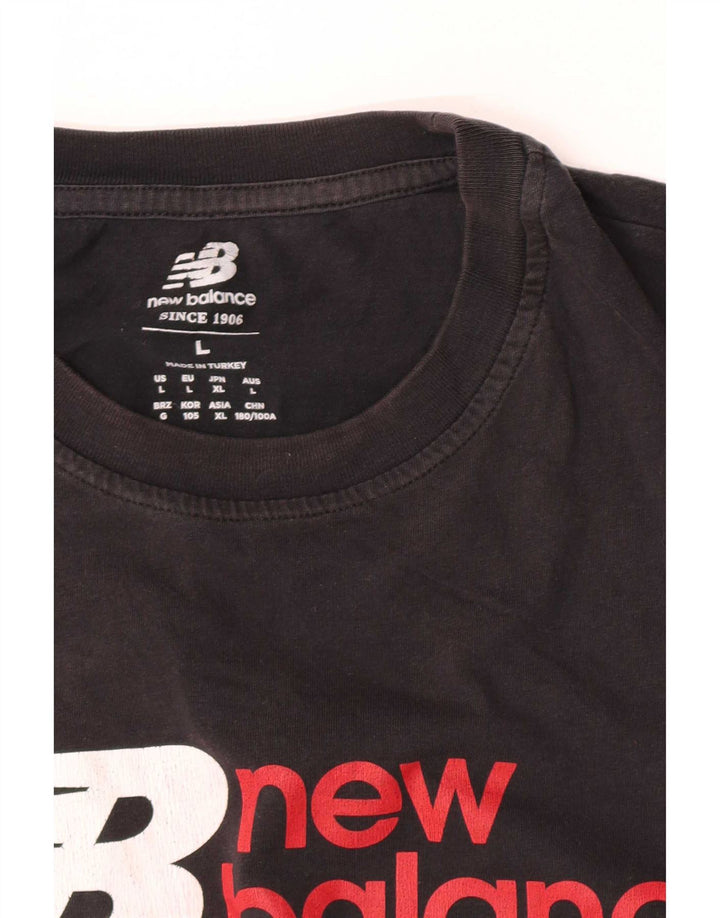 New Balance Mens Graphic T-Shirt Top Large Black