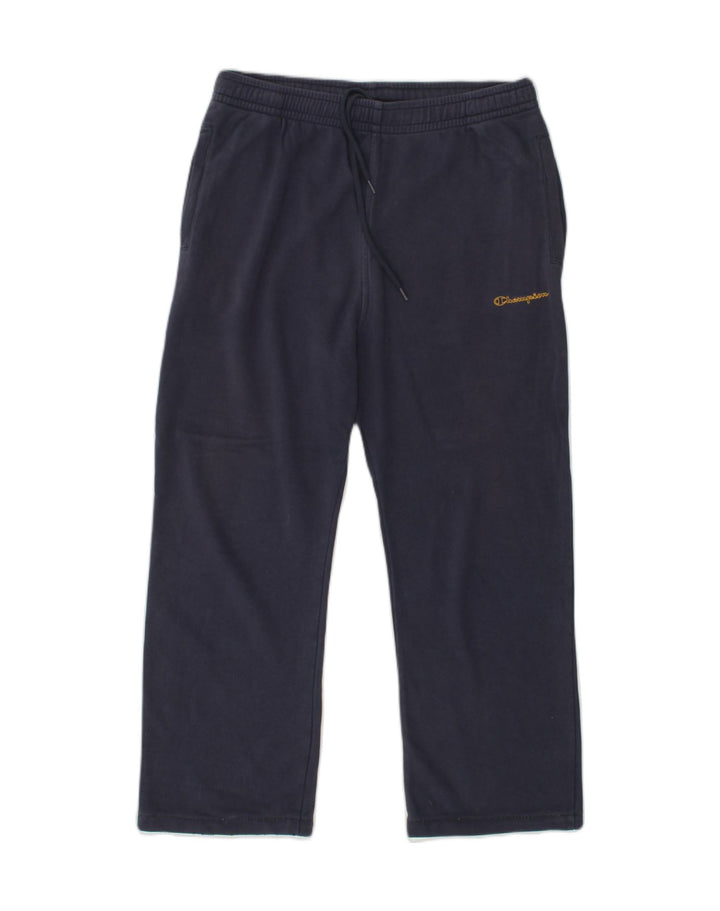 CHAMPION Womens Tracksuit Trousers UK 14 Large Navy Blue | Vintage Champion | Thrift | Second-Hand Champion | Used Clothing | Messina Hembry 