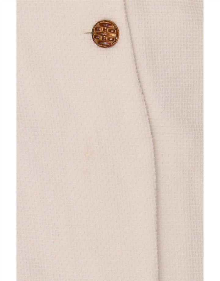 Zara Chaqueta Bolero para Mujer UK 46 Grande Poliéster Blanco