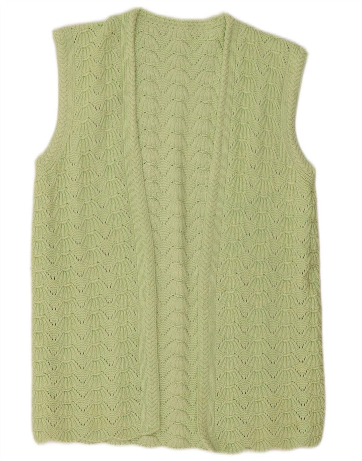 Vintage Damen Offener Cardigan Pullover UK 14 Mittelgrün