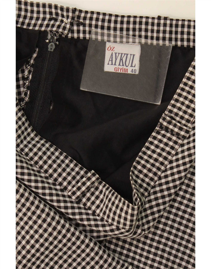 Vintage Midi-nederdel til kvinder EU 40 Medium W30 Sort Gingham