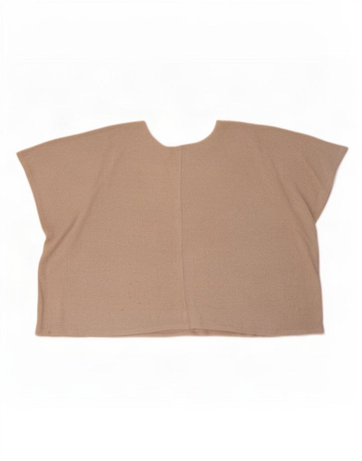 Женская блузка оверсайз Zara Top UK 14, средний бежевый вискоза