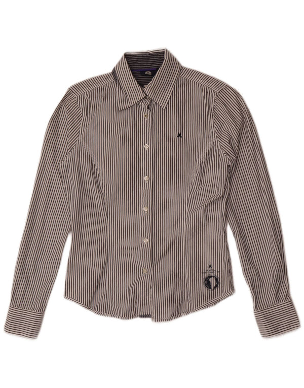 Camicia da donna Gaastra UK 10 piccolo cotone gessato grigio