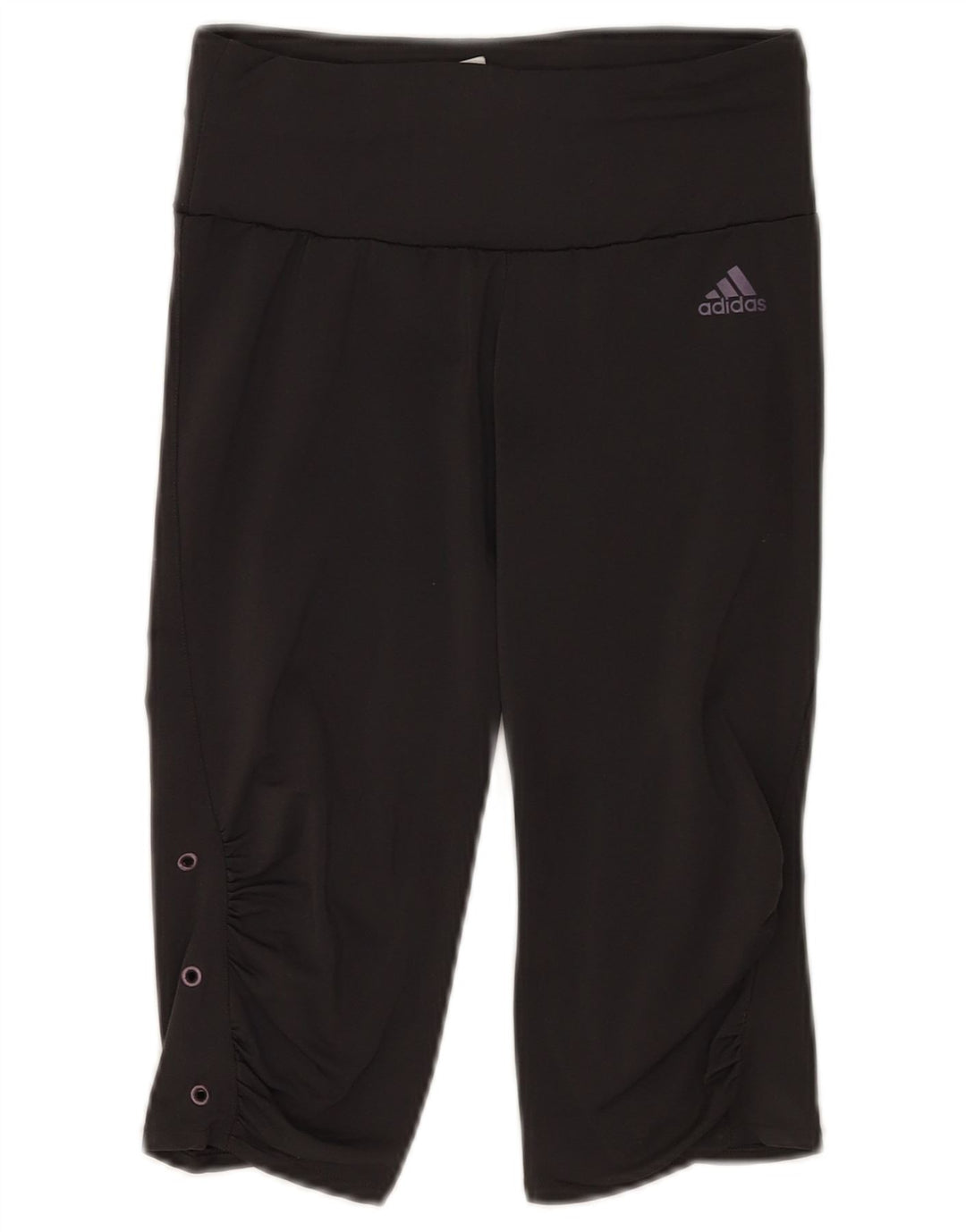 Adidas Womens Capri Leggings UK 12 Medium Black Polyester Sports