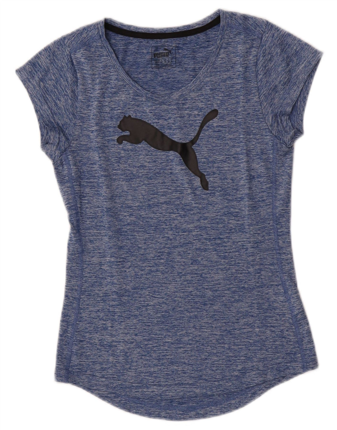 Puma Womens Graphic T-Shirt Top UK 8 Small Blue Flecked Polyester