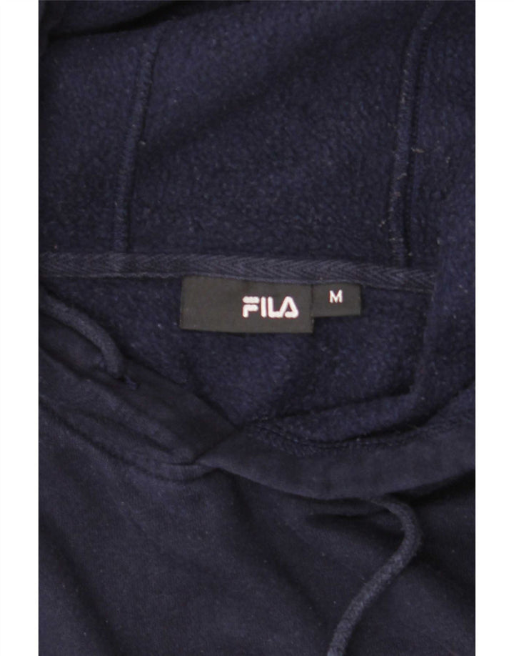 Fila Mens Graphic Hoodie Jumper Medium Navy Blue Cotton