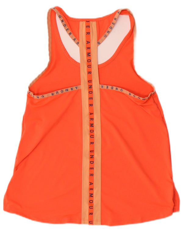 Under Armour Damen Heat Gear Grafik-Weste-Oberteil UK 6 XS Orange Farbblock