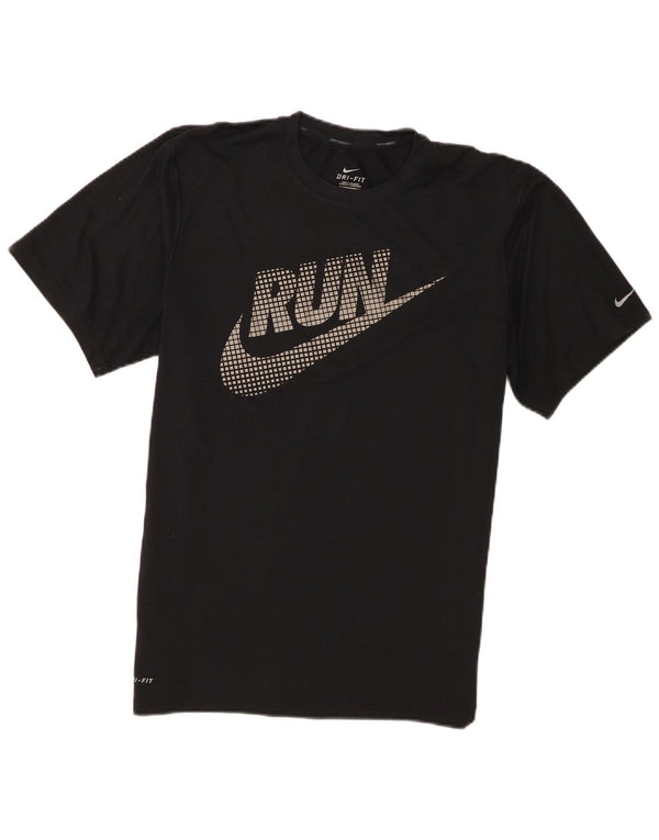 Nike Mens Dri Fit Graphic T-Shirt Top Medium Black Polyester