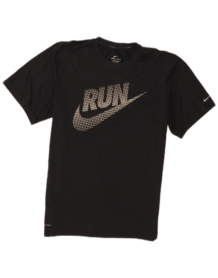 T-shirt grafica Nike Dri Fit da uomo, parte superiore in poliestere nero medio