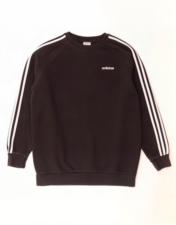Adidas feminino oversized moletom jumper reino unido 8/10 pequeno algodão preto