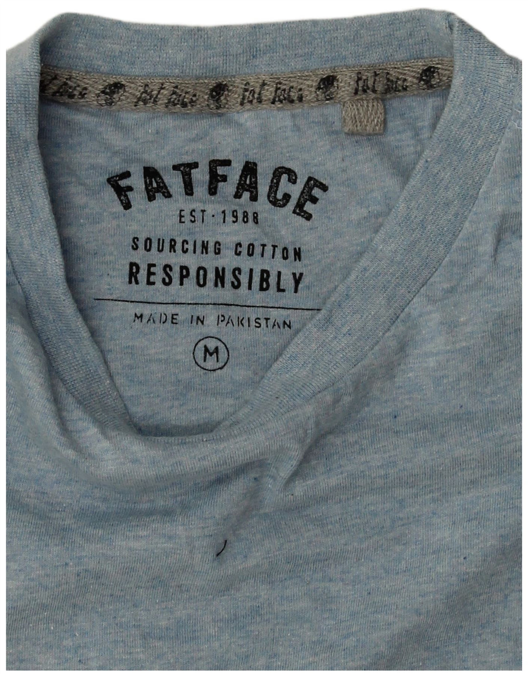 T-shirt da uomo Fat Face Top in cotone blu medio