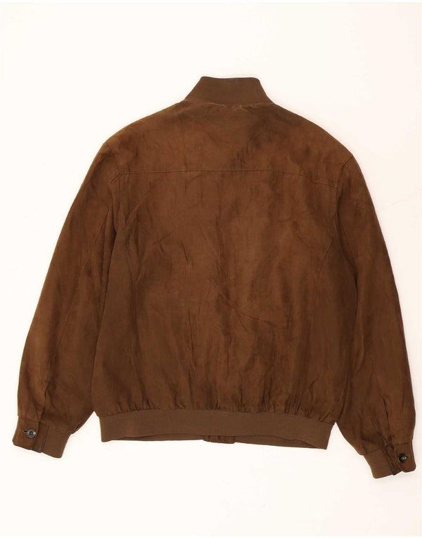 Navigare Mens Bomber Jacket UK 42 XL Brown Poliester