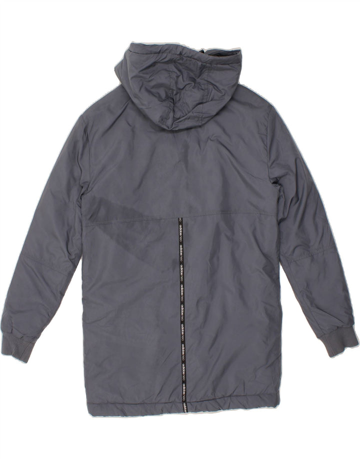 ADIDAS Womens Hooded Padded Coat UK 2 2XS Blue Vintage Adidas and Second-Hand Adidas from Messina Hembry 
