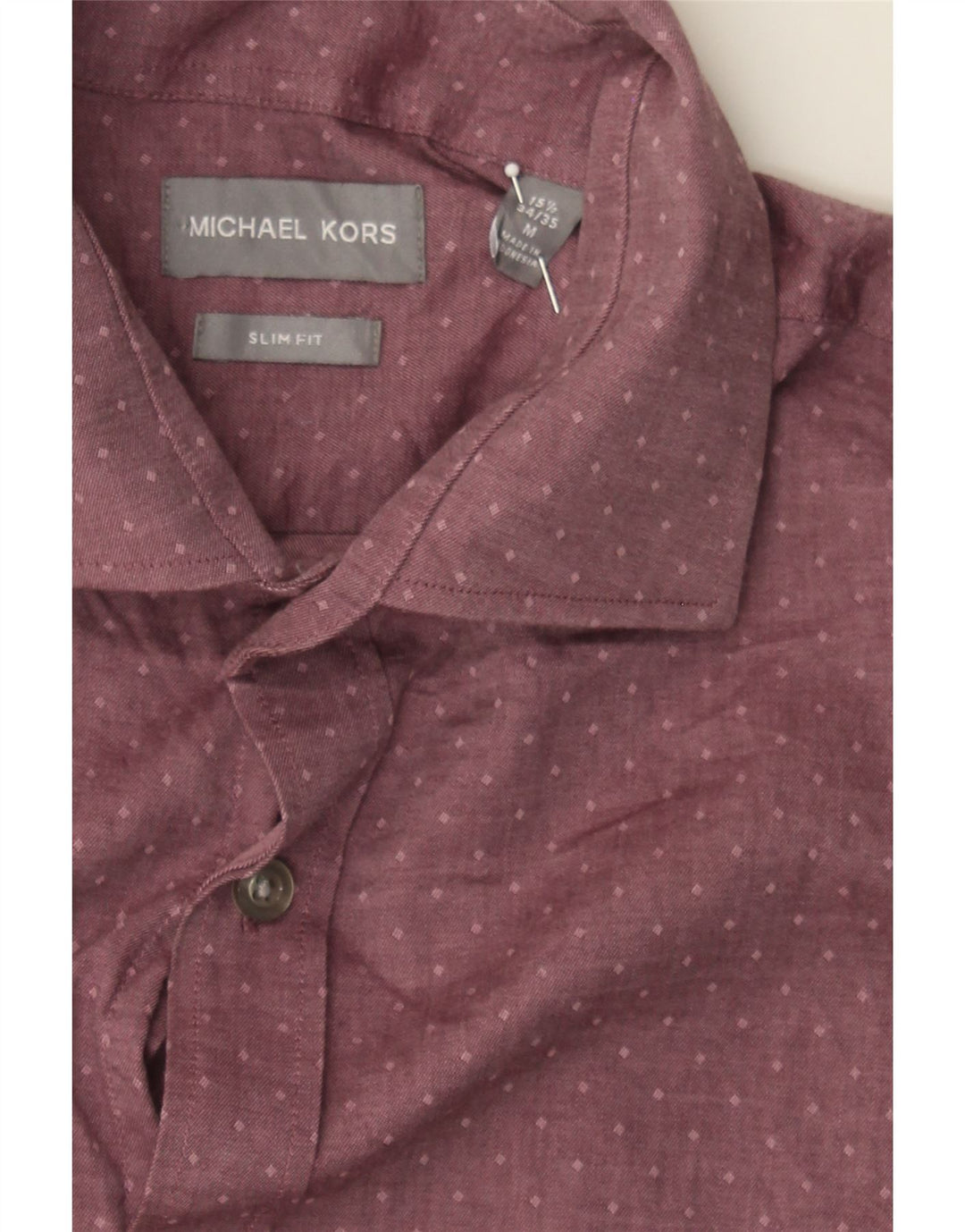 MICHAEL KORS Mens Slim Fit Shirt Size 15 1/2 Medium Pink Spotted Vintage Michael Kors and Second-Hand Michael Kors from Messina Hembry 