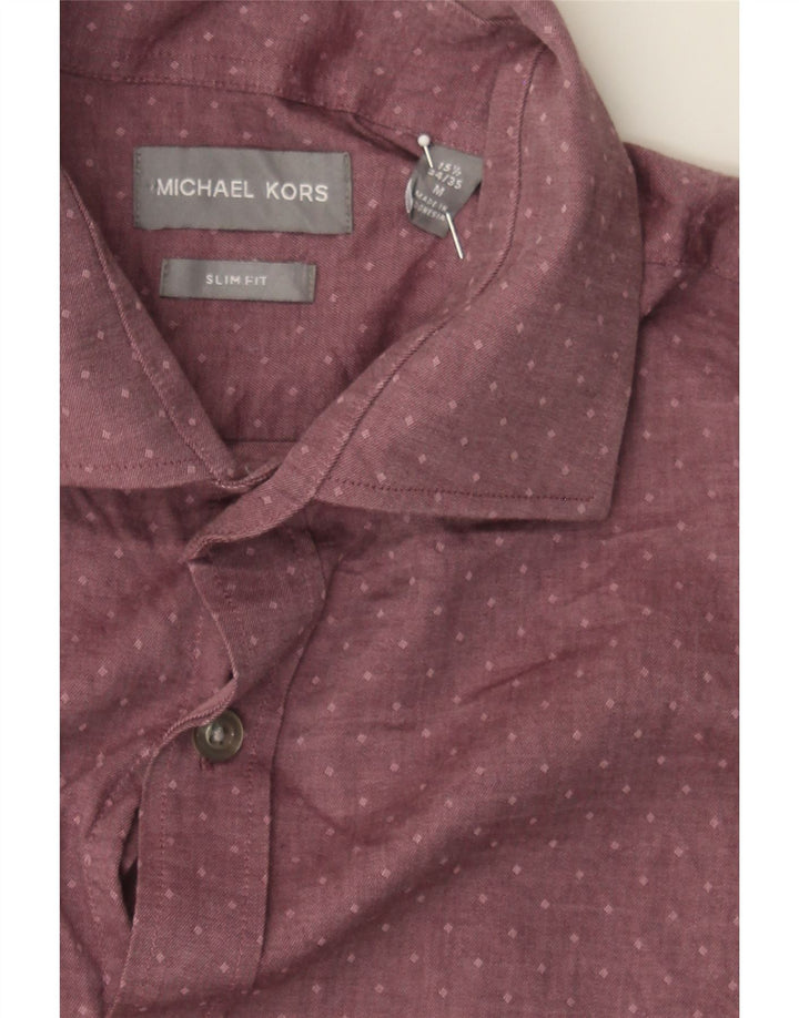 MICHAEL KORS Mens Slim Fit Shirt Size 15 1/2 Medium Pink Spotted Vintage Michael Kors and Second-Hand Michael Kors from Messina Hembry 