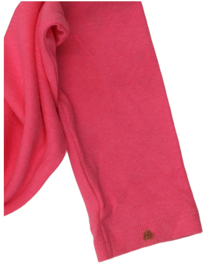 Zara Womens Crop Top Long Sleeve UK 12 Medium Pink Cotton