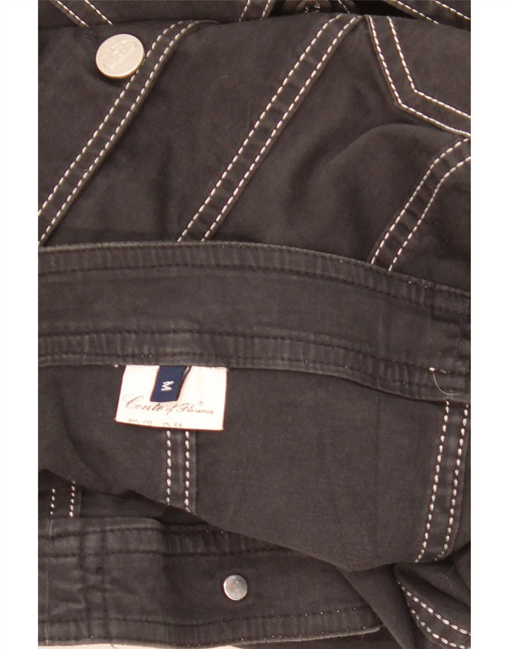 Conte of Florence Womens Utility Jacket UK 12 Medium Black Cotton