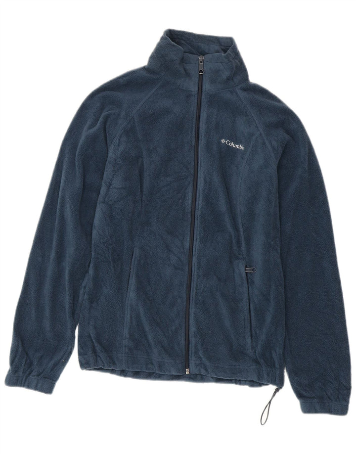 Columbia Womens Fleece Jacket UK 10 Small Navy Blue Polyester
