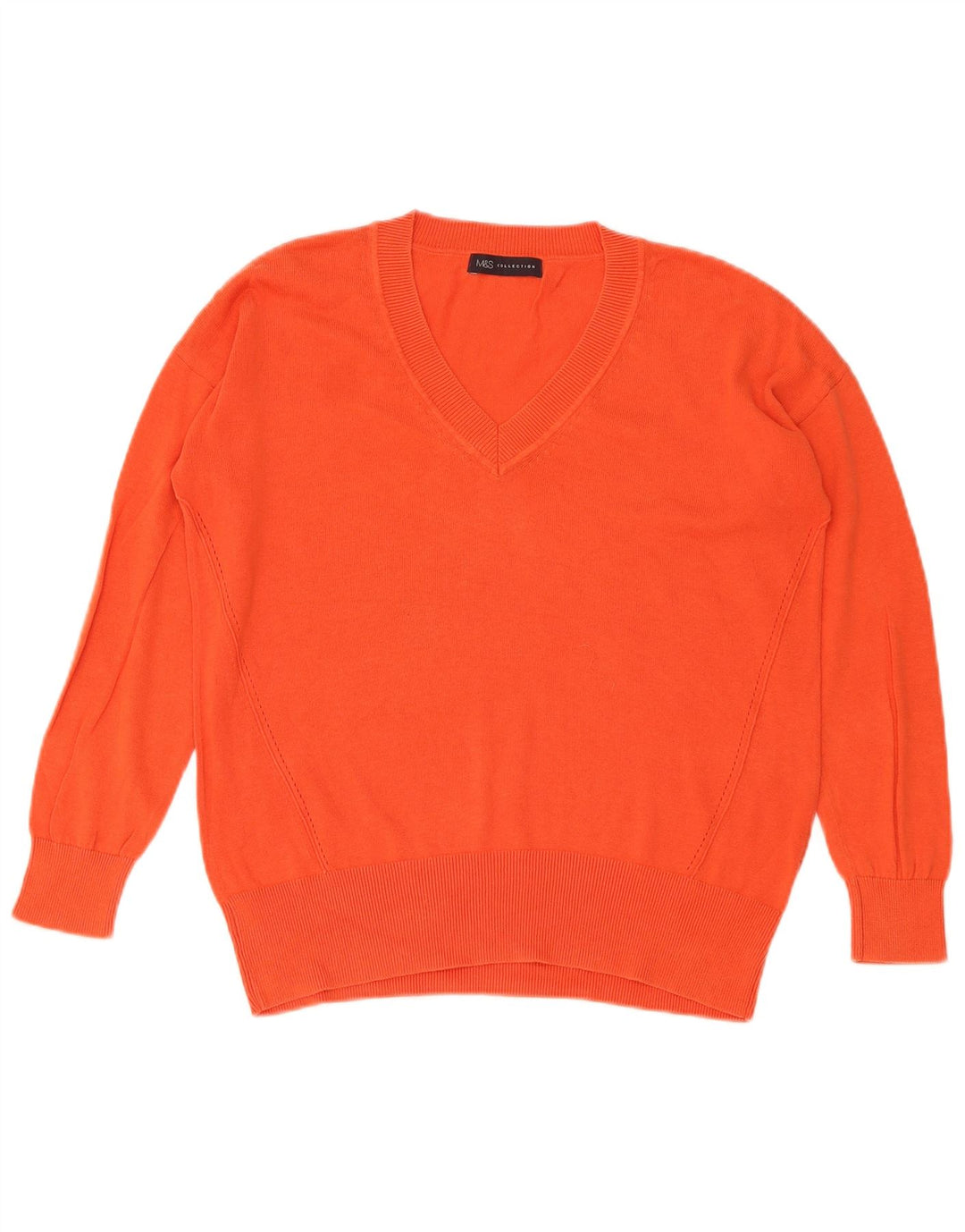 Marks & Spencer Suéter con Cuello en V para Mujer UK 40 Mediano Rojo