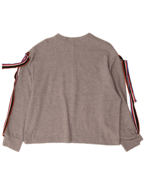 Zara Femme Top Manches Longues UK 44 Gris Moyen Polyester