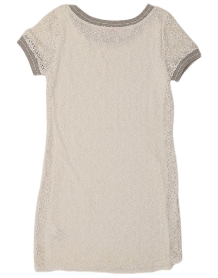 Desigual Womens Sheath Dress UK 14 Medium White Floral Polyamide