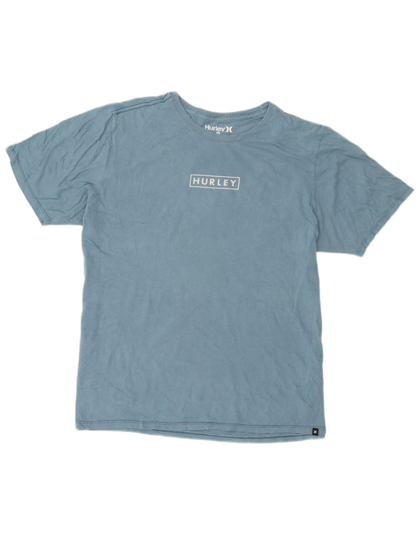 T-shirt grafica da uomo Hurley Top XL in cotone blu