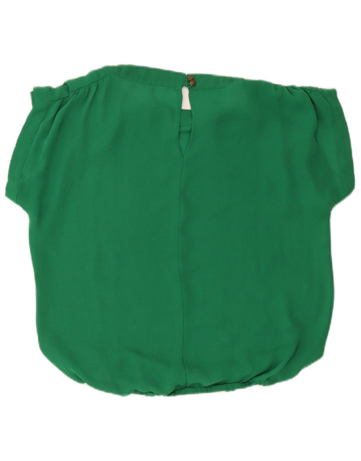 Zara Womens Oversized Blouse Top UK 10 Small Green