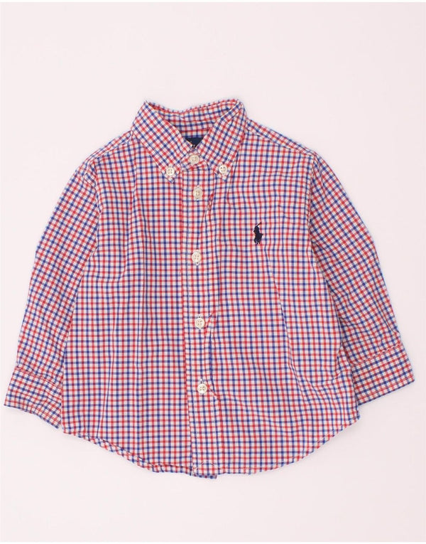Camisa Ralph Lauren para meninos de 9 a 12 meses de algodão vermelho
