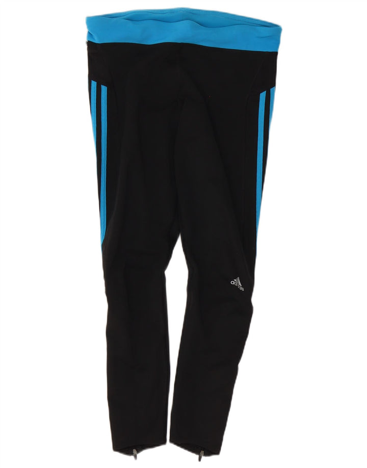 ADIDAS Womens Climalite Leggings UK 12 Medium  Black Colourblock