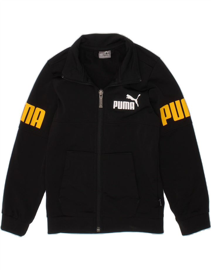 PUMA Boys Graphic Tracksuit Top Jacket 4-5 Years Black Polyester Vintage Puma and Second-Hand Puma from Messina Hembry 