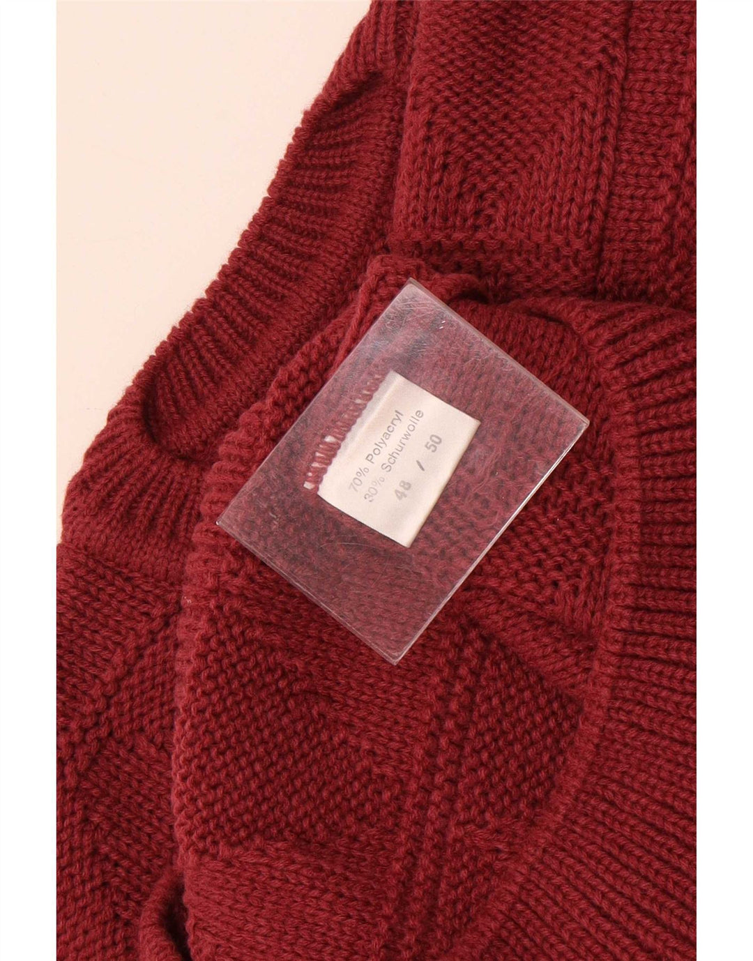 Vintage Herren Pullover mit Rundhalsausschnitt IT 48/50 Medium Maroon Argyle/Diamant