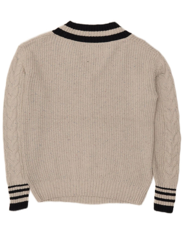 Marks & Spencer Dame Oversized V-hals sweater UK 6 XS Grå Flecked