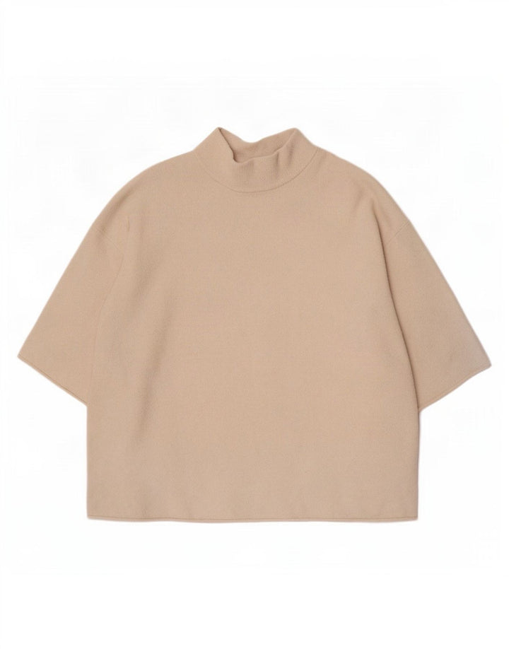Женская футболка оверсайз Zara Top UK 14, средний цвет, белый хлопок