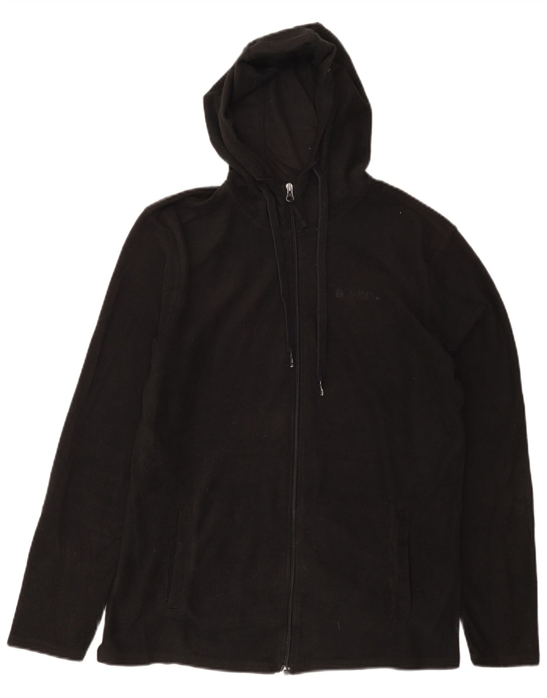 MOUNTAIN WAREHOUSE Fleecejakke med hætte til mænd UK 36 Lille sort polyester