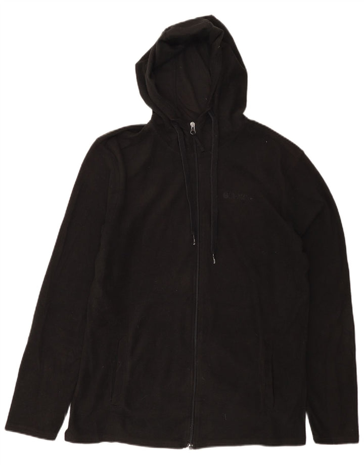 MOUNTAIN WAREHOUSE Fleecejakke med hætte til mænd UK 36 Lille sort polyester