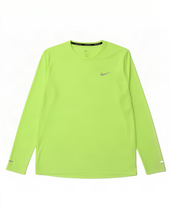 Maglia Nike Dri Fit da uomo a maniche lunghe XL verde poliestere
