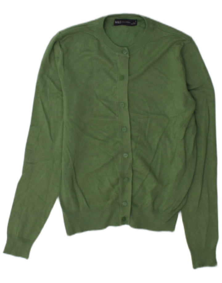 Marks & Spencer Womens Cardigan Sweater UK 10 Small Green