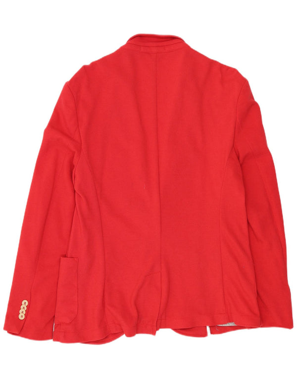 Zara Veste blazer à 2 boutons pour homme UK 40 Large Rouge Coton