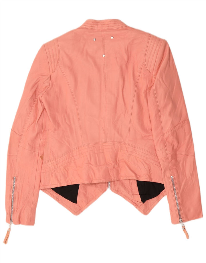 Giacca in pelle corta da donna Be Edgy UK 14 grande pelle rosa