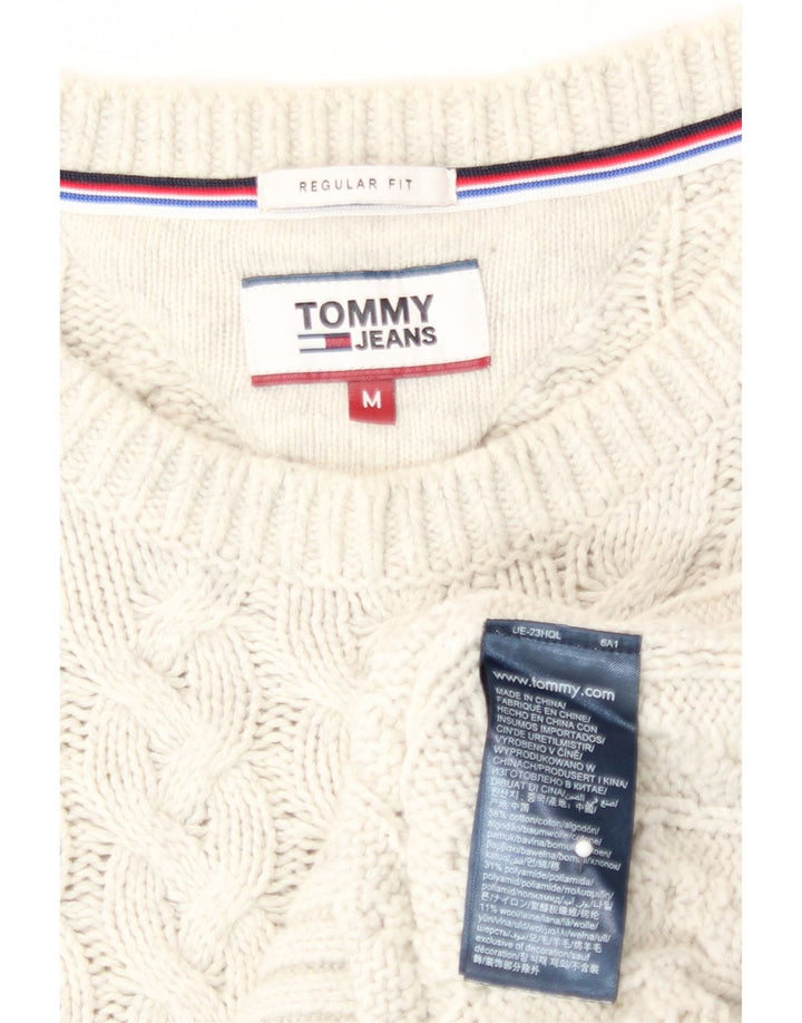 Tommy Hilfiger Herre Regular Fit Crew Neck Jumper Sweater Medium White