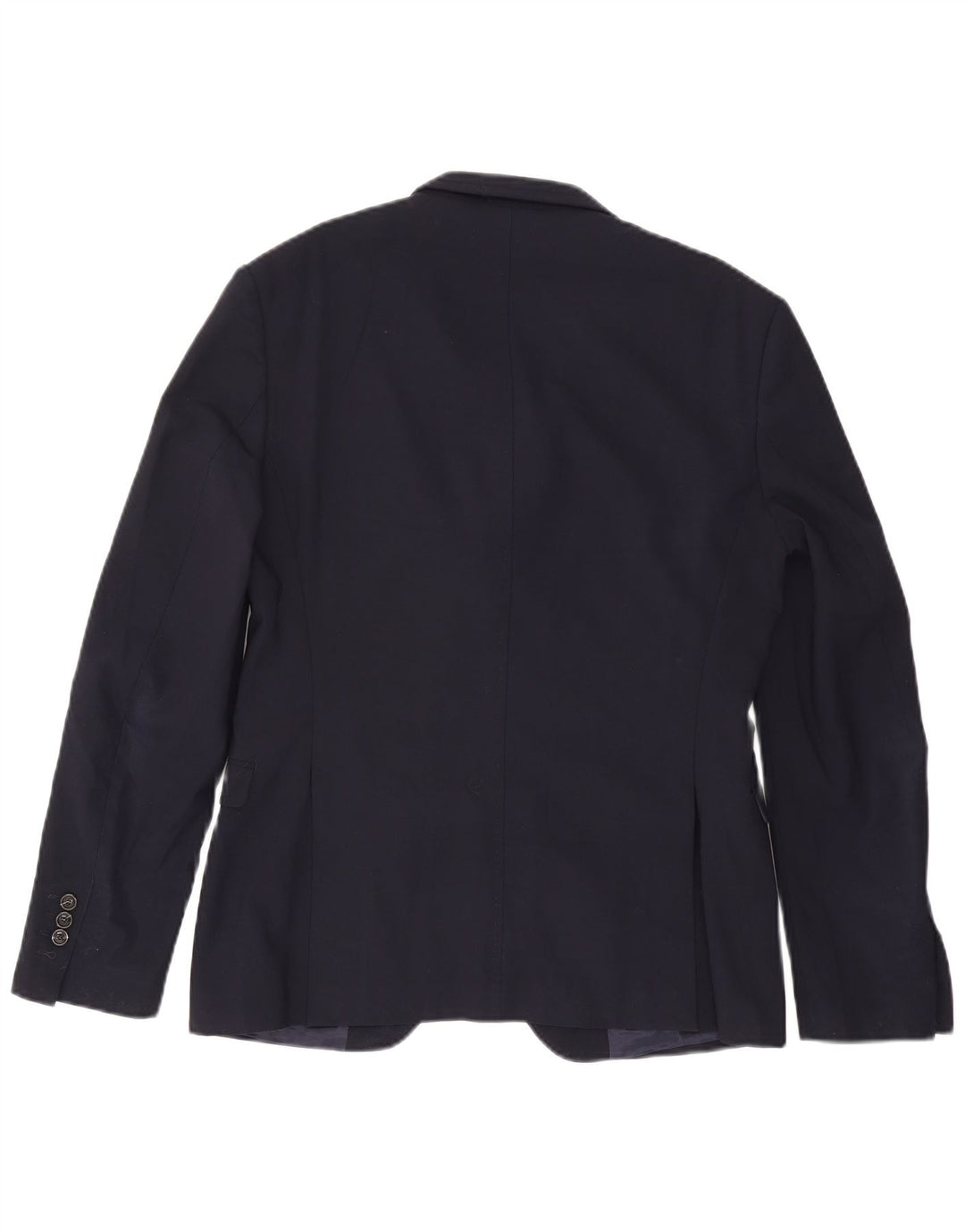 Jaqueta blazer masculina Zara com 2 botões EU 50 poliéster azul marinho médio