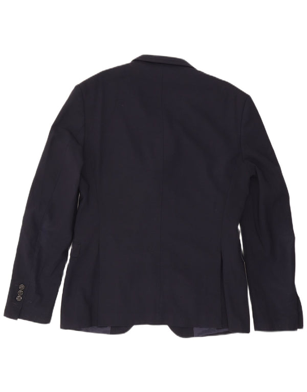 Zara Veste blazer à 2 boutons pour homme EU 50 Bleu marine moyen Polyester