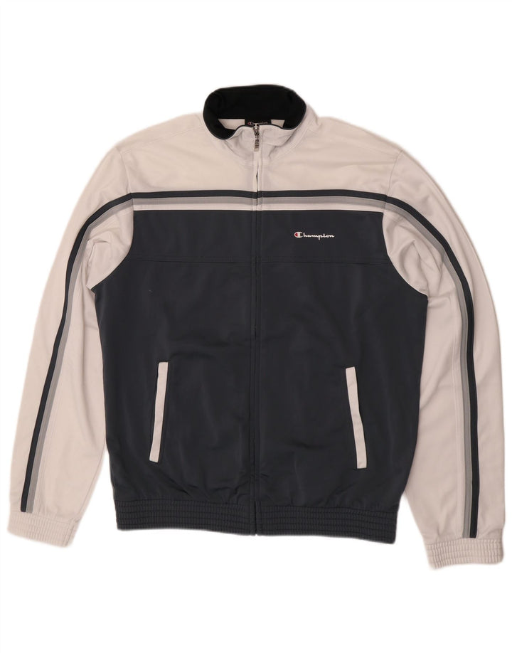 Giacca da tuta da uomo Champion Large in poliestere color block blu navy